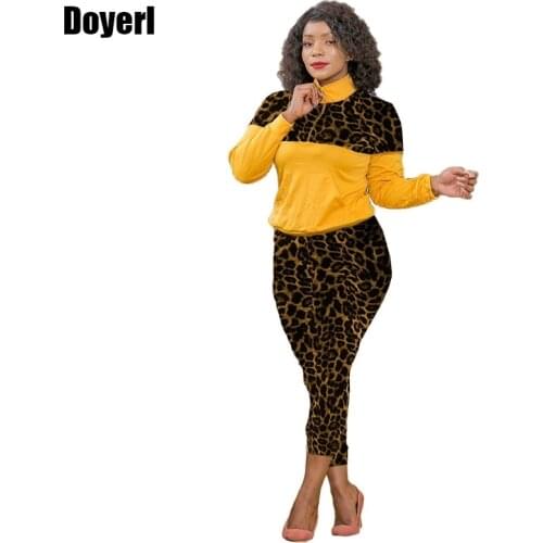 Leopard Print Two Piece Set Women Top Pants Set Lounge Wear Sweatsuits for Women Sportwear Casual Plus Size Tracksuit Women Set