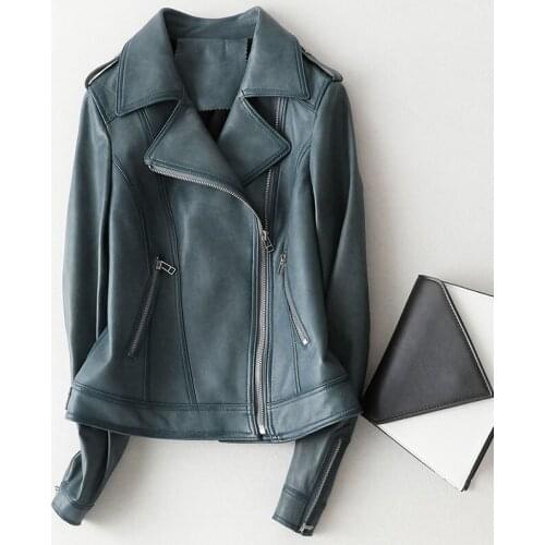 Genuine Leather Jackets Women Spring Autumn 2020 Motorcycle Female Jacket Real Sheepskin Coat Jaqueta Couro Feminina Zjt1557