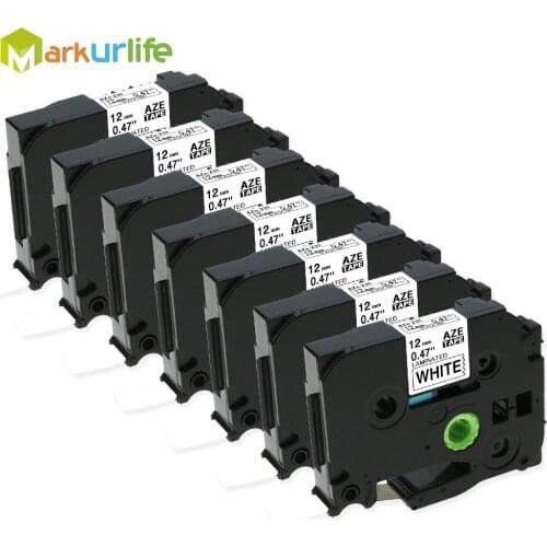 7 Pack Labelling Tape Compatible for Brother P Touch Label Maker TZe-231 TZe 231 Black on White 12mm x 8m for Brother PT-1000