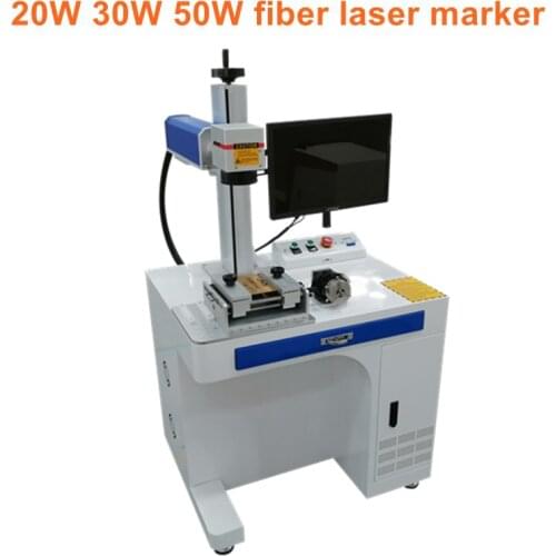 Memory card making machine portable mini mopa fiber laser marking machine 50w raycus with rotary