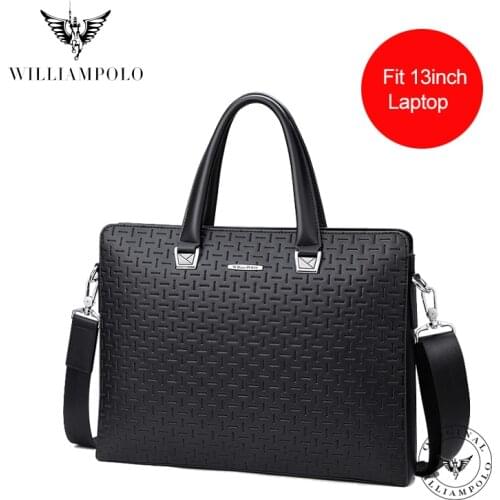 Mens Bag Leather 13inch Laptop Bag Handbags Leather Mens Breifcases Luxury Design Bags for Documents PL203061