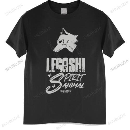Men Crew Neck Tops Beastars Legoshi Is My Spirit Animal Tee Men Japan Furry Manga Anime T Shirt Unisex Teeshirt Euro Size