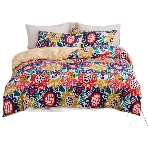 Printed Solid bedding sets Home Bedding Set 2/3pcs High Quality Lovely Pattern with Star tree flower