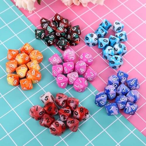 New 60pcs/set 10 Sided D10 Polyhedral Dices Numbers Dials Desktop Table Board Game F1FD