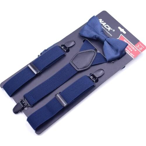 New Classic Kids Size Casual Suspensorio Black Clips Suspenders Suspensorio Masculino With Bowtie For Boys And Girls