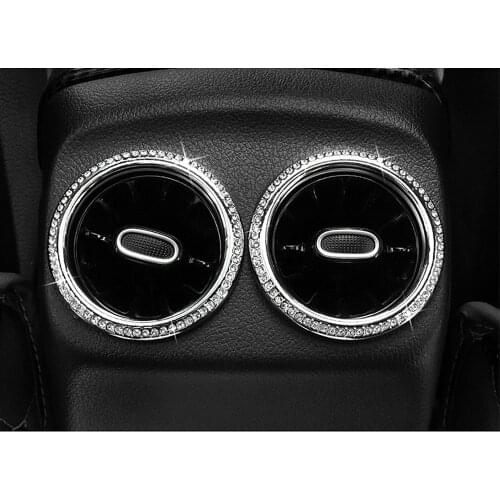 For Mercedes Benz CLA Class CLA180 CLA200 CLA220 2020 2021 Armrest Box Rear Air Conditioner AC Outlet Vent Crystal Trim Ring