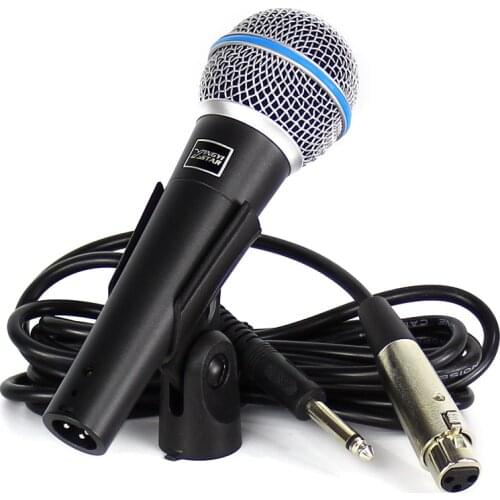 Beta 58A Microfono Professional Vocal Dynamic Mic Wired Handheld Karaoke Microphone For Video Recording & 6.5mm Jack Audio Cable