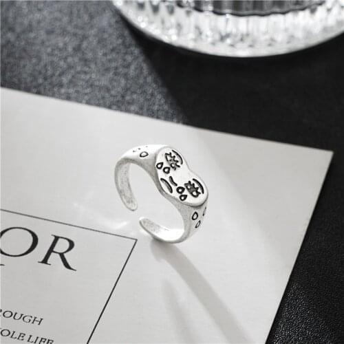 2021 Retro Crying Face Adjustable Ring Ladies Tear Expression Opening Ring Geometric Jewelry Accessories