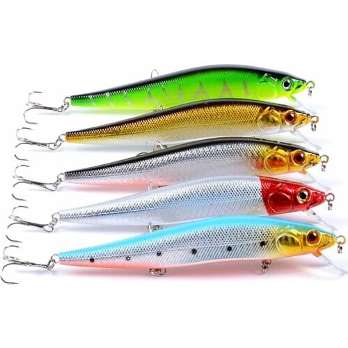 Fishing Lure Minnow Hard Bait with 3 Fishing Hooks Fishing Tackle Lure 3D Eyes