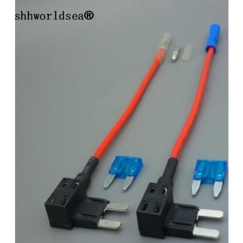 Shhworldsea 1/2/5/10/100set 12V Fuse Holder Add-a-circuit TAP Adapter Mini ATM APM Auto with 15A fuse