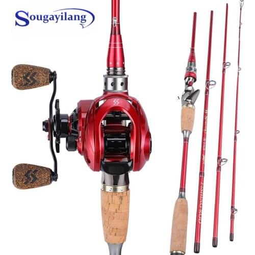 Sougayilang 2.1m 2.4m Lure Fishing Rods Combo Casting Fishing Rod and 9+1BB Reels Casting Reel Carp Fishing Wheels Set Pesca
