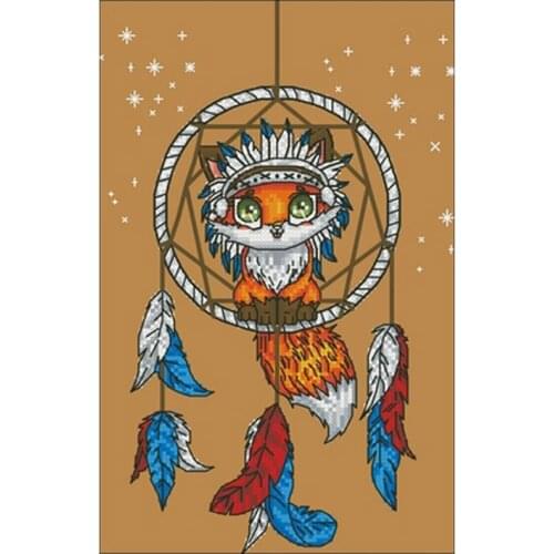 Little Foxs Dream Catcher patterns Counted Cross Stitch 11CT 14CT DIY Cross Stitch Kits Embroidery Needlework Sets home decor