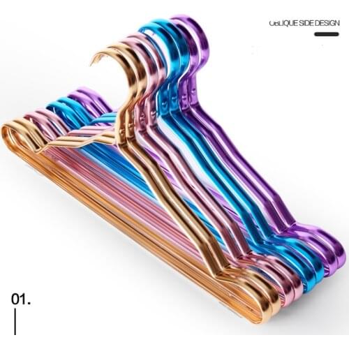 Clothes Hangers for Kids 5pcs Aluminum Alloy Traceless Non-slip Holder Racks Metal Hanger Kids Clothing Organizer Drying Hangers