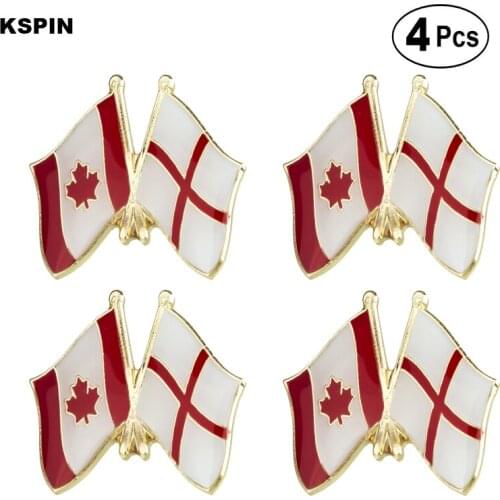 Canada & England Friendship Flag Pin Lapel Pin Badge Brooch Icons 4pcs