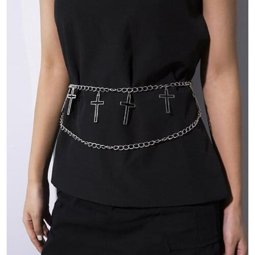 Gold Double Cross Tassel Waist Chain Fashion Beach Belts Dress Belly Body Chain Sunflower Pants chain Jeans Chain Jewelry