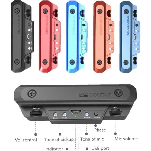 DOUBLE X0 Guitar Pickup Preamp Soundhole Pickup with Volume & Tone Control Musical Instrument Accessories for Acoustic Guitar