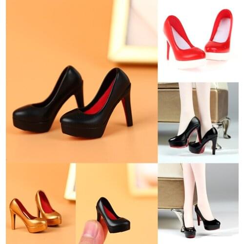 1Pair 1:6 Fashion High Heels Female Hollow Shoes for 6" Action Figure Body Dolls Doll Accessories