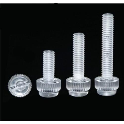 10-50pcs M3 M4 M5 M6 M8 Acrylic PC Transparent knurled Thumb Screw PC Hand Twist Screw Computer Hand Tighten Screws