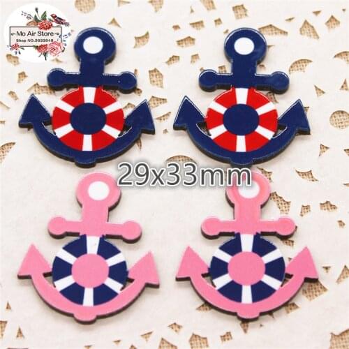 10pcs Resin planar kawaii anchor flat back Art Decoration Charm Craft DIY hair bow center accessories
