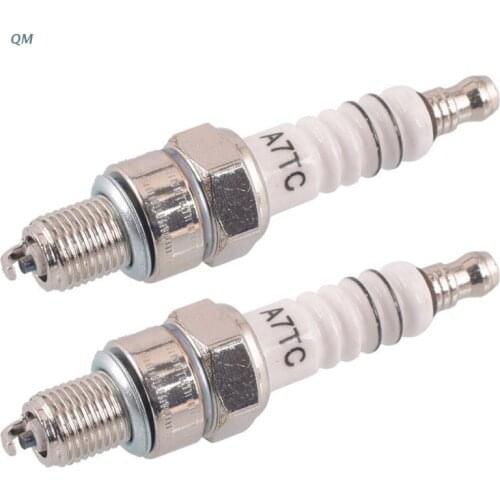 13MF 2Pcs Metal Spark Plug A7TC 10mm Fit for Dirt Bike Moped GY6 50cc 70cc 90cc 125cc 150cc Scooter ATV