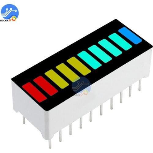 2Pcs LED Bargraph Light Display Indicators Module Red Yellow Green Blue Color 10 Segment Ultra Bright for Arduino