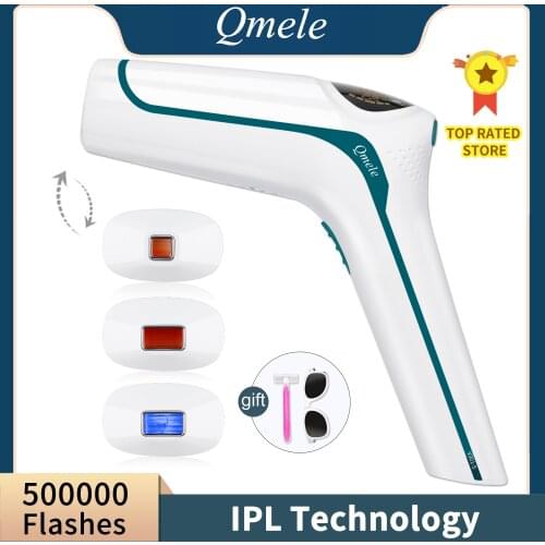 Qmele 2021 New 3 in 1 IPL Hair Removal Device Cooling Whole Body Bikini Trimmer Electric Depilador Laser Epilator Dropshipping