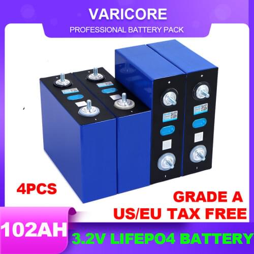 4pcs 3.2V 102Ah LiFePO4 battery pack Lithium iron phospha DIY 12V 24V 304A 3C Motorcycle Electric Car Solar Inverter batteries