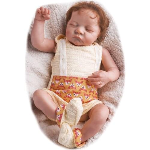 RBG Bebe Reborn Doll 20 Inches Lifelike Newborn Cute Sleeping Reborn Baby Vinyl Doll Gift Toy for Children