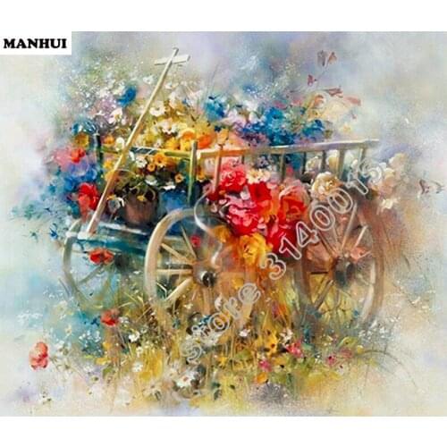 DIY 5D Diamond Mosaic Diamond Painting Cross Stitch Flower bicycle Kit Diamonds Embroidery Square Drill Home Decoration BEC027