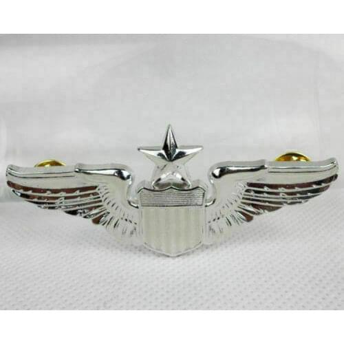 USAF US Air Force Senior Pilot Metal Wing Badge Insignia Silver Outdoors ARMY armyshop2008