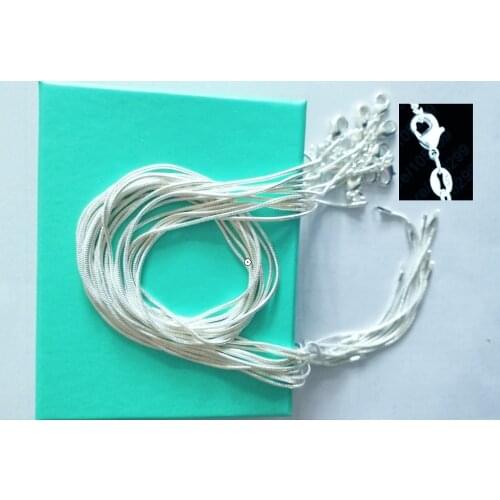 CN1 1mm snake chain necklace,Wholesale lots 10 pcs N925 sterling Silver color jewelry necklaces Fashion jewelry