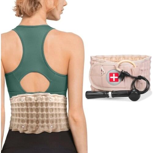 Back Decompression Belt Lumbar Support for Back Pain Relief Lower Back Traction Device for Men Women One Size Fits 29-49 Waist
