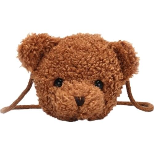 Kids Kawaii Bear Plush Shoulders Bag Staffed Cartoon Animal Handbags Messenger Bag For Children Gift