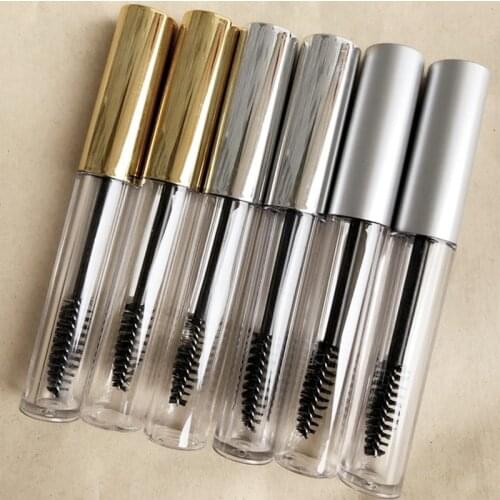 Hot 10ml Portable Empty Bottle Black Eyelash Tube Mascara Cream Vial/Container Fashionable with Silver Lid Refillable Bottles