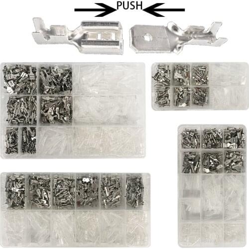 Insulated Male Female Wire Connector 2.8/4.8/6.3mm Electrical Wire Crimp Terminals Spade Connectors Assorted Kit