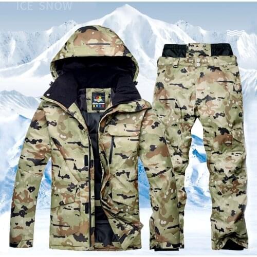 New Mens Waterproof Thermal Ski Suit Ski Snowboard Jacket Pants Set Outdoor Skiing Snowsuit Winter Ski Jacket Free Shipping