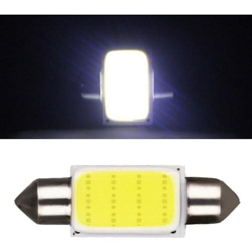 2pcs Car COB Double Tip Lamp 31mm 36mm 39mm 41mm Led Reading License Light White Light Interior For Cars Bulbs Plate Readin E0K4