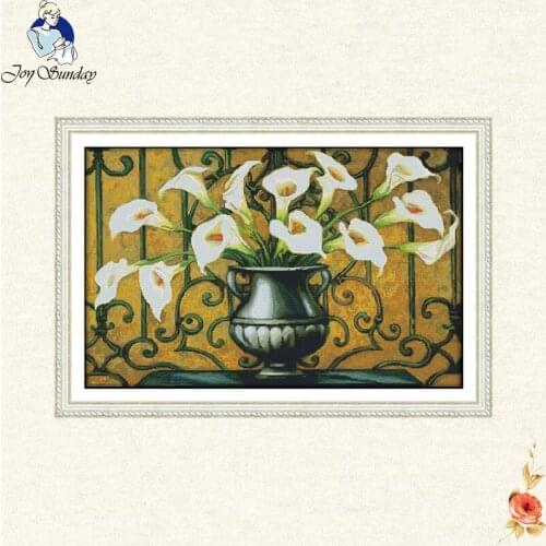 Joy Sunday Matillian flowers Chinese cross stitch kit aida 14ct 11ct DMC count printed Plant embroidery DIY handmade needlework