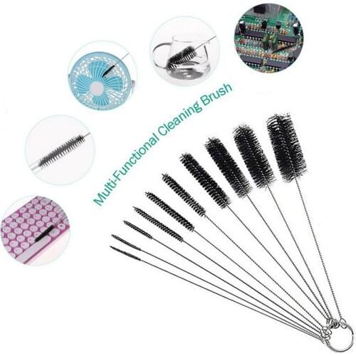 10Pcs Tobacco Brush Nylon Stainless Steel Cleaner Cleaning Brushes Set for Tobacco Pipe Smoke Tube Multi Cleaning Tools