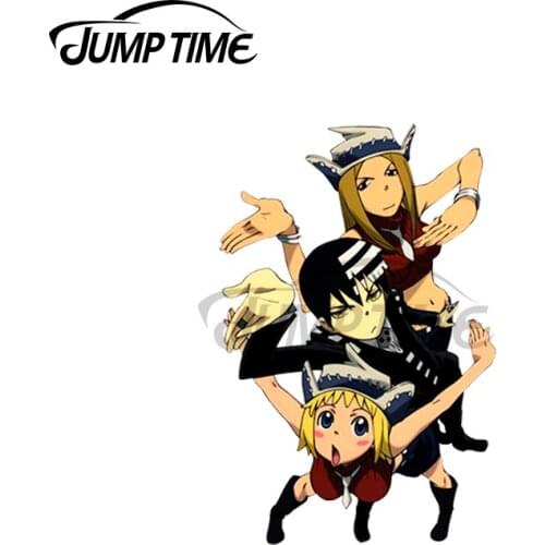 JumpTime 13 x 4cm Liz Patty and Kid from Soul Eater Car Sticker VAN Personality Laptop Decal Camper Silhouette Windows Auto JDM
