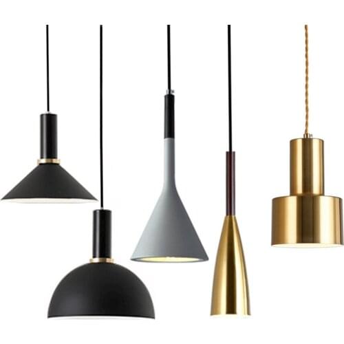 Nordic Simple Loft Pendant Lights E27 LED Modern Creative Metal Hanging Lamp For Bedroom Dining Living Room Kitchen Restaurant