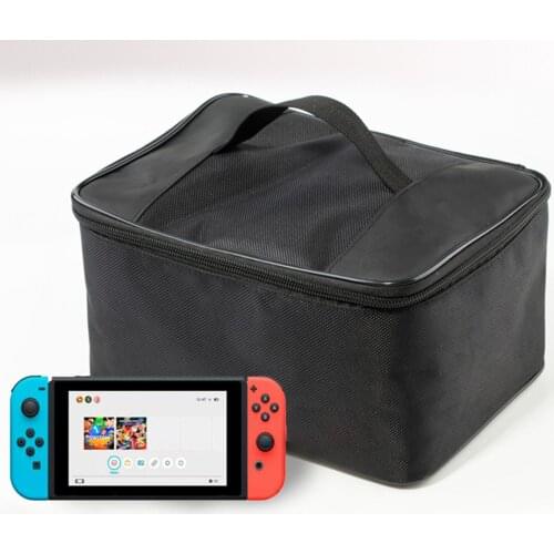 New Storage Bag For Switch Portable Protection Package Zippered Carrying Bag With Handle For NS Game Accessories (Black)