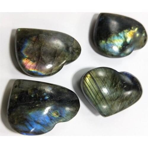 New product natural labradorite heart-shaped ornaments love heart-shaped gray moonstone toy pieces