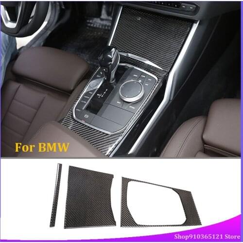 For BMW G20 G28 325 3 Series 2019 2020 Car Central Control Gear Panel Real Carbon Fiber (Soft) Car Interior Accessories