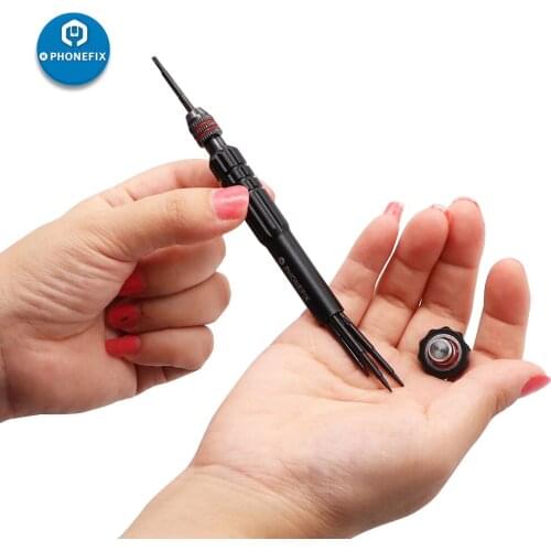 PHONEFIX 6 in 1 Magnetic Screwdriver Tips in Handle Professional Phone Open Hand Tools for iPhone 6 6S 7 7P 8 Opening Repair