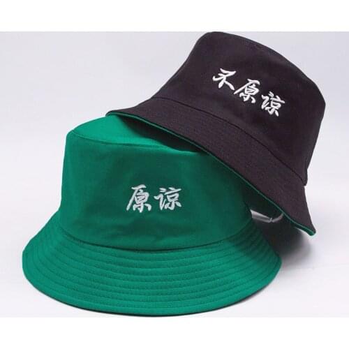 Casual Sun Hat Letter Bucket Hat Men Women Bob Hip Hop Caps Summer Panama Foldable Double Sided Dance Hat Casual Korean
