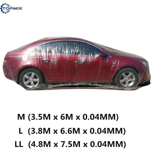 Clear Plastic Temporary Universal Disposable Car Cover M/L/XL Rain Dust Snow Garage Cover Fits for All Car
