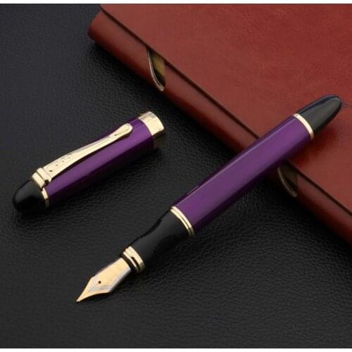Luxury Jinhao 450 Fountain Pen Metal purple Silver Bend Nib Stationery Office School Supplies Writing