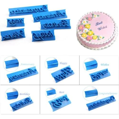 Handwritten Teaser Cake Letters Cookie Cutter Plastic Biscuit Cut Mold Baking Fruit Cut Cake Mold Embossing Printing Die