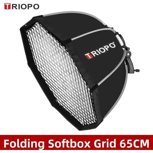 Triopo KS65 65cm Speedlite Portable Octagon Umbrella Softbox with Honeycomb Grid Outdoor Flash Soft Box for Canon Nikon Godox